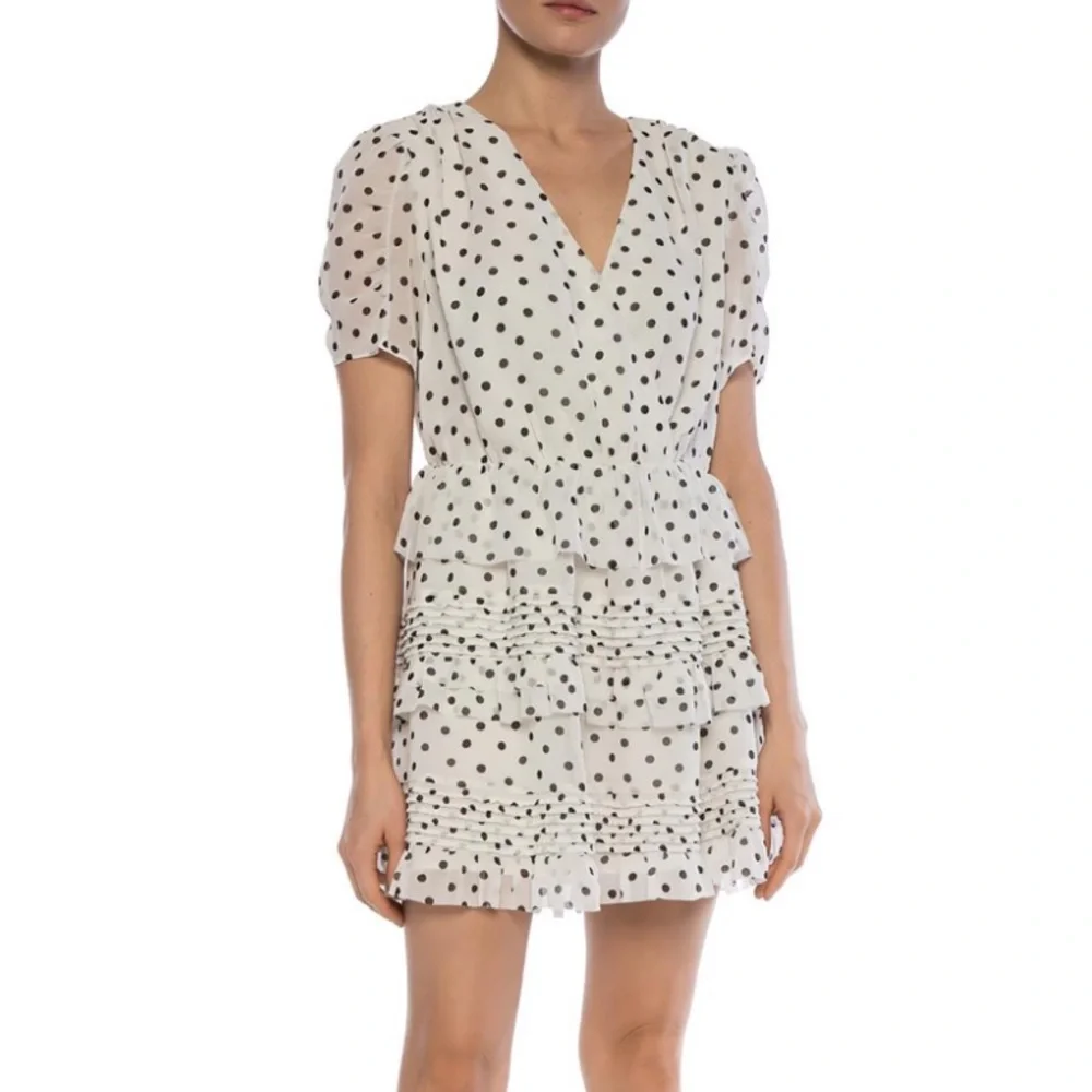 AllSaints Polka Dot Ruffle Dress - Picture 3 of 6